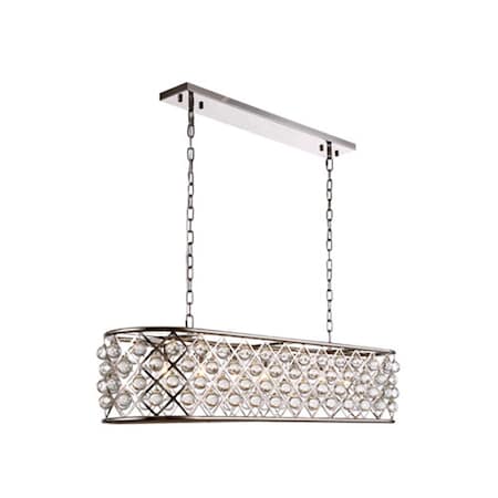 50 X 13 X 15 In. Madison Pendant Lamp - Polished Nickel, Royal Cut Crystal Clear